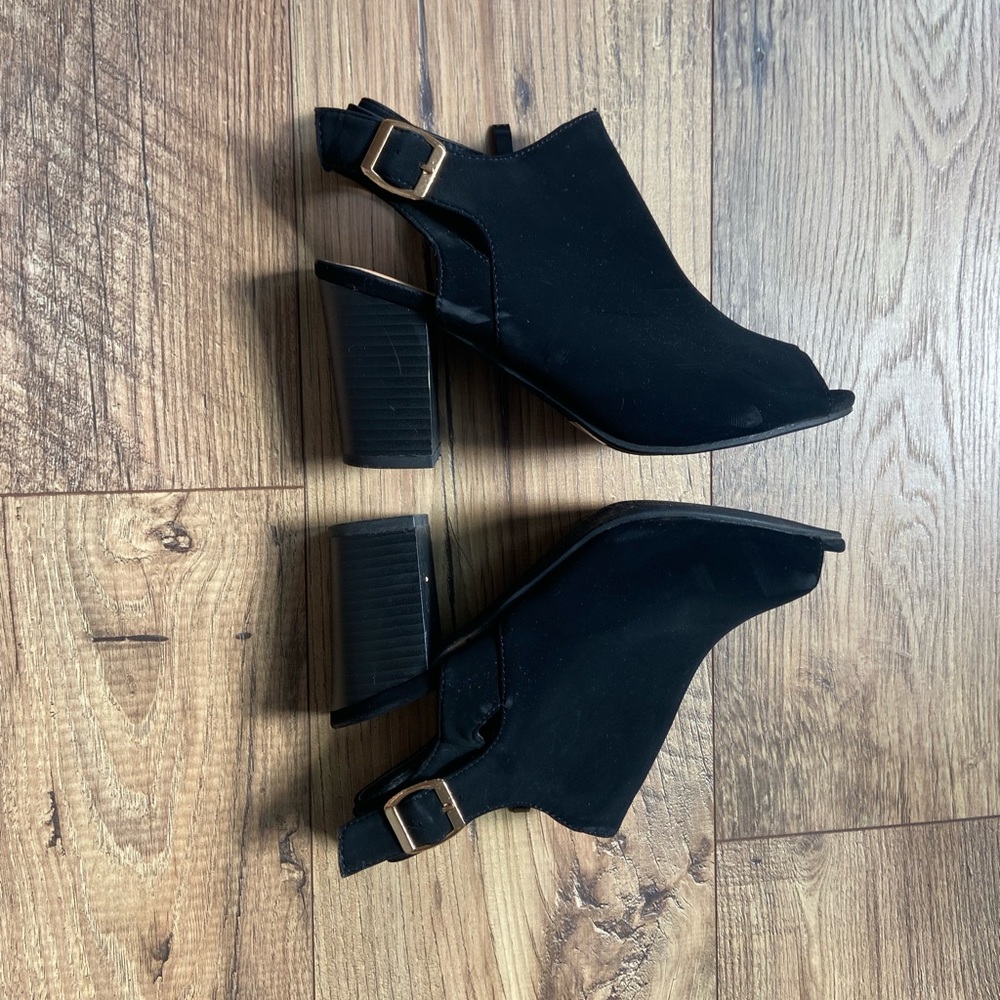 Black Peep Toe Booties